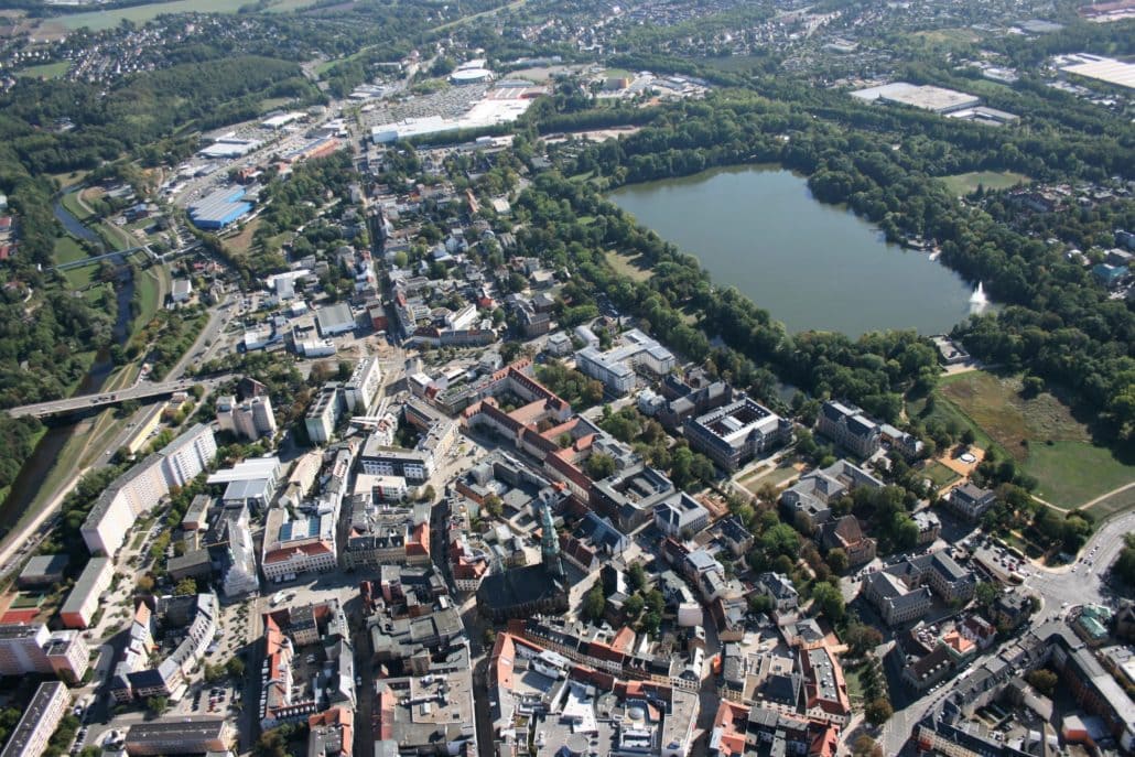 Zwickau Innenstadt und Schwanenteich